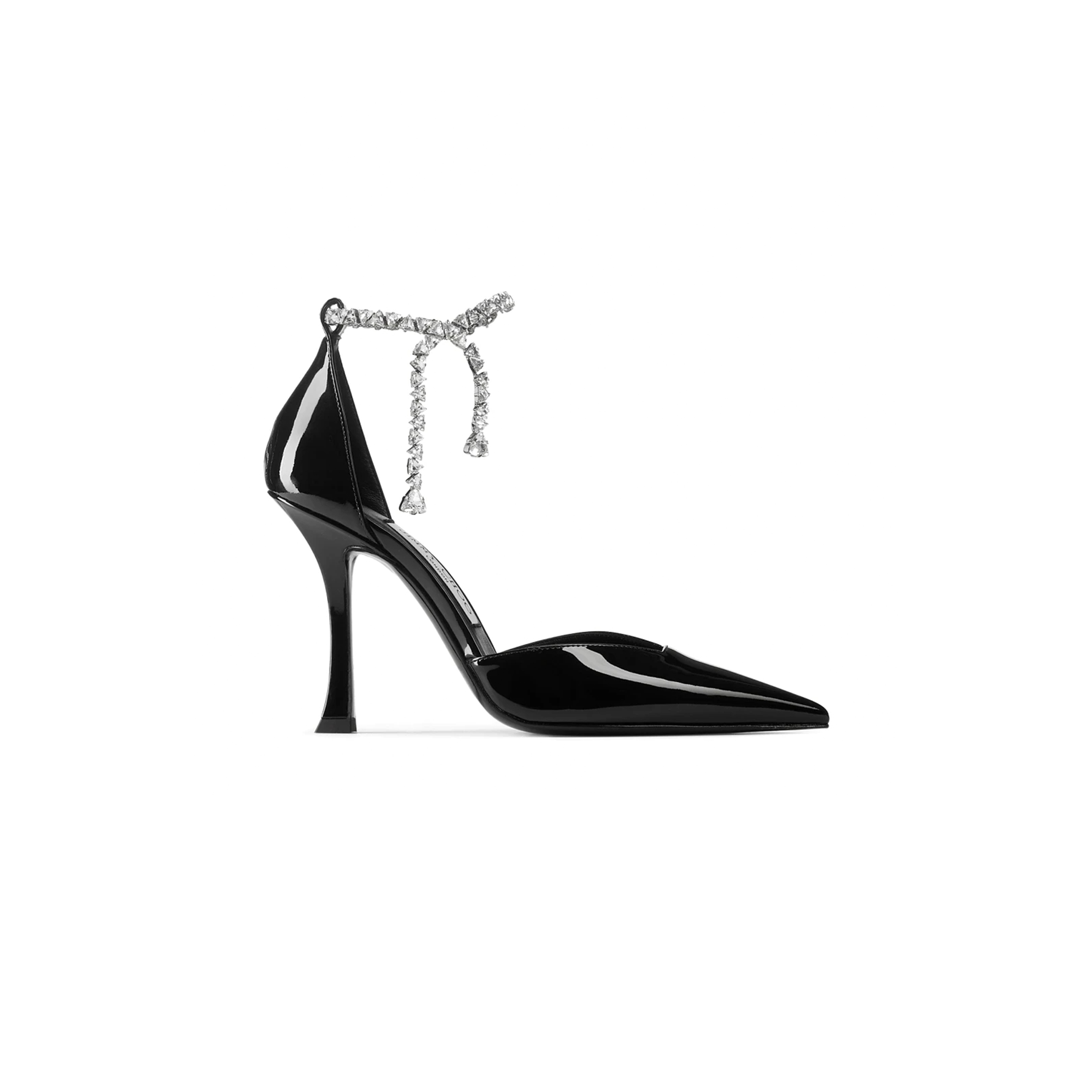 JIMMY CHOO STEVIE 100 BLACK PATENT LEATHER PUMPS STEVIE100PAT JIMMY CHOO STEVIE 100 BLACK PATENT LEATHER PUMPS STEVIE100PAT